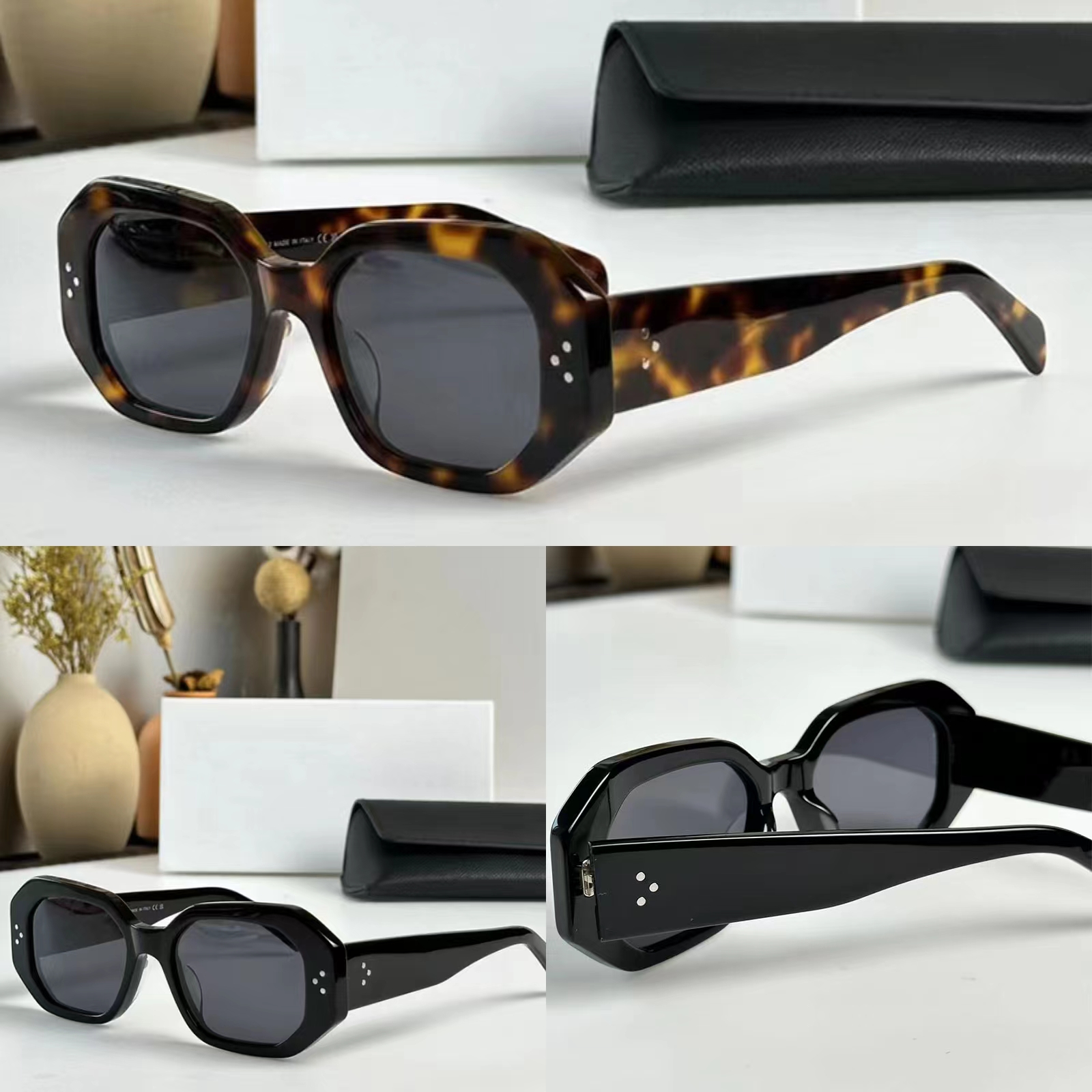 Sexy Luxury Sunglasses Havana Acetate Frame three-point Square Framed Sunglasses CL4S255C Designer Business Reading Driving Glasses-image-864323868