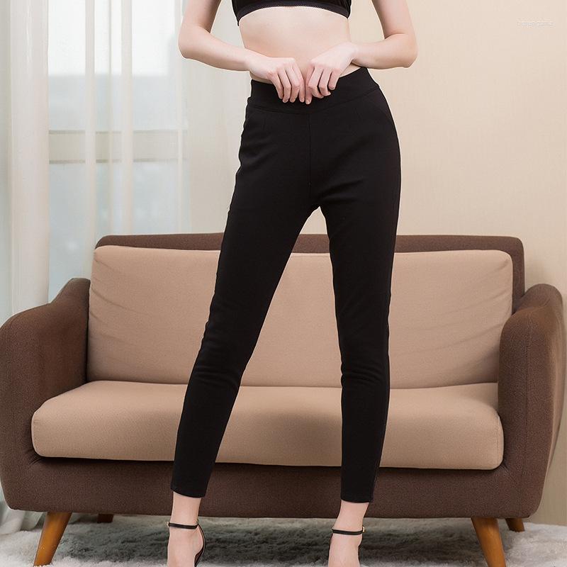

Women's Pants Wholesale Summer Women Real Silk Pencil Mid Waist Slim Casual Slacks Comfortable Female Thick 8046, Striple