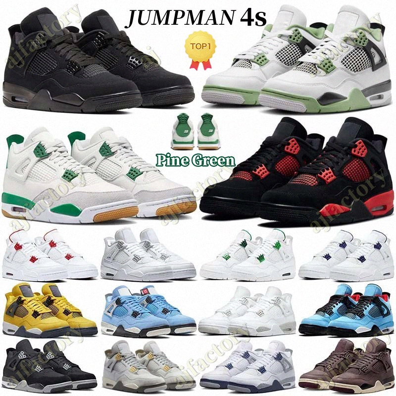 

4s basketball shoes Pine Green Seafoam Military Black navy 4 men Red Thunder Photon Dust Sail Black Cat White Oreo Pure Money Infrared lgBb#