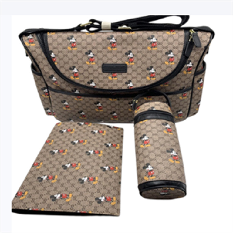 

Diaper bag Waterproof Mommy diaper bag Baby Baby Zipper Brown plaid Print Sales Backpack Messenger Diaper Pile Tote Bag Fashion three-piece set L024