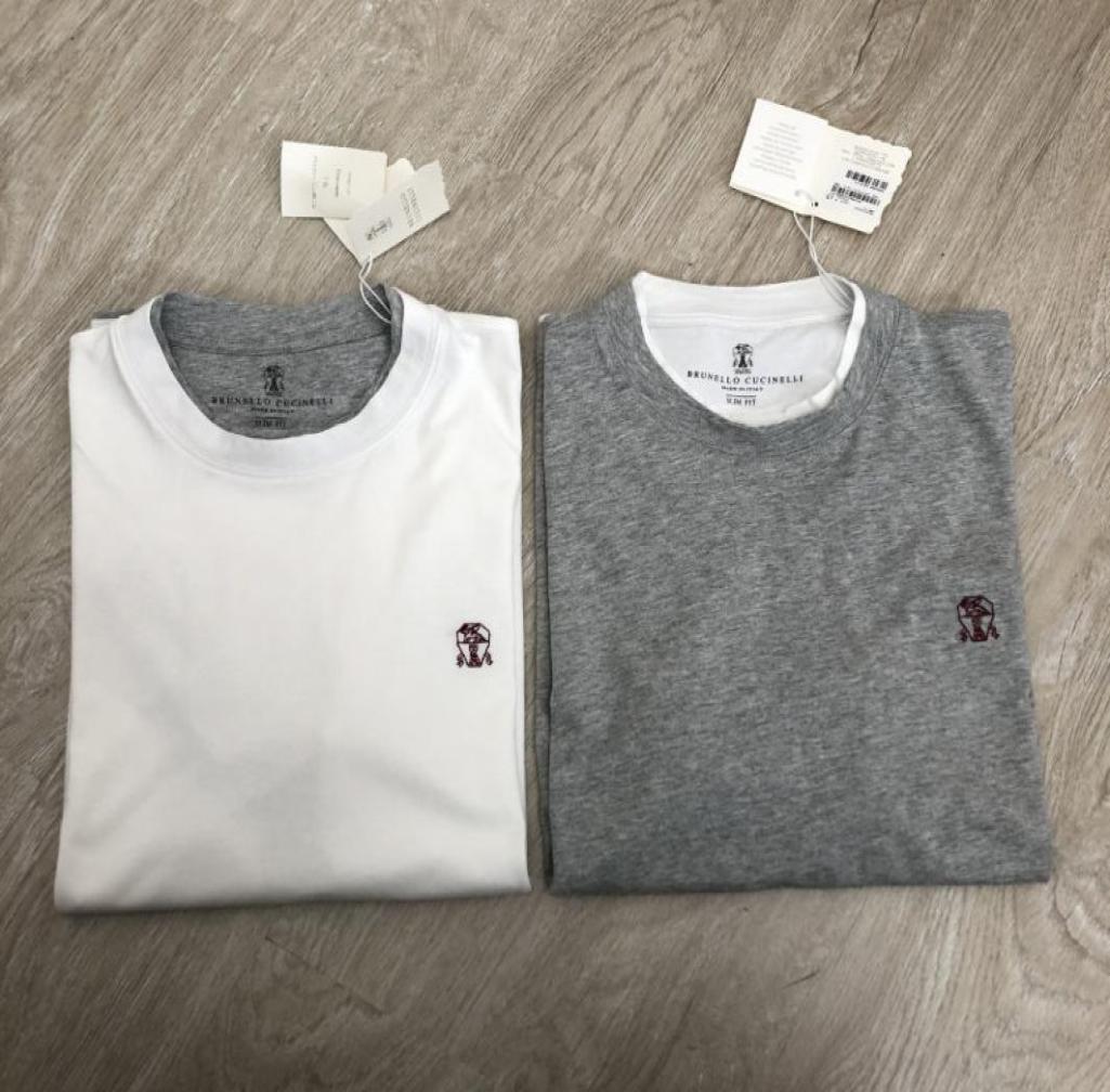 Mens T Shirt Brunello Cucinelli Round Neck Cotton Short Sleeve Shirts5166700