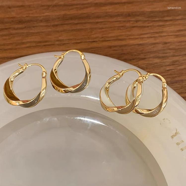 

Dangle Earrings TIOWIOS 2023 French Vintage Twisted Oil Dropping Metal Personality Simple Geometric Irregular Temperament For Women