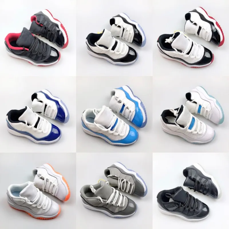 

Buy kids shoes UNC Boys Cherry basketball 11 Jumpman 11s shoe Children black mid sneaker Chicago designer military grey trainers baby kid youth toddler infants