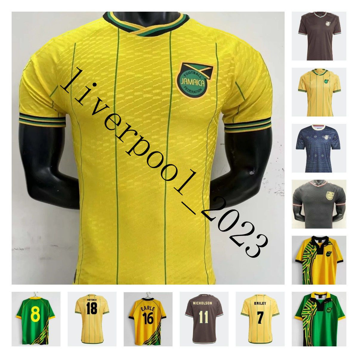 

2023 Jamaica soccer jerseys 23 24 national football team Bailey ANTONIO REID Nicholson LOWE MORRISON home away 98 00 Earle Gayle Whitmore Burton Frank Sinclair shirt