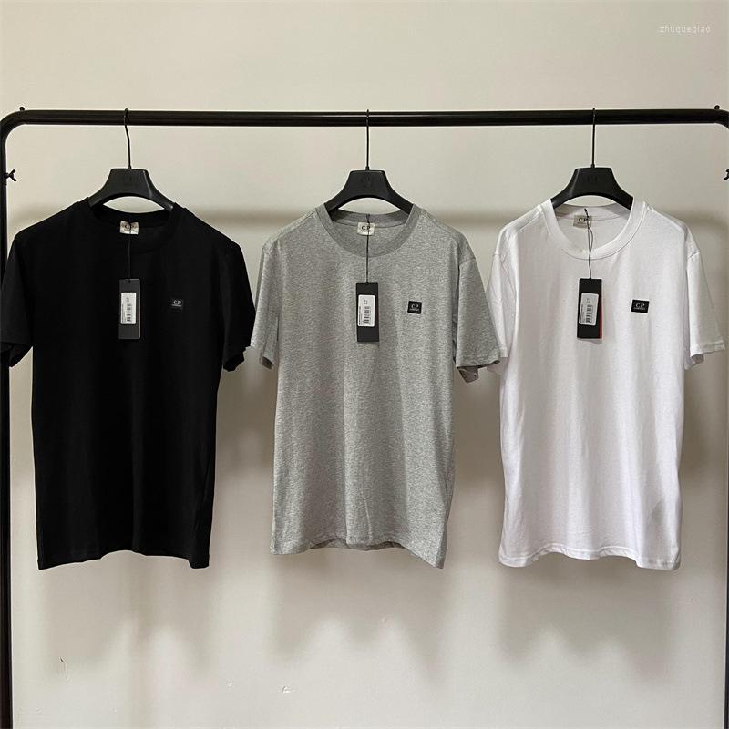 

Men's T Shirts 2023 Summer CP Men's T-shirt Fashion Casual Cotton Solid Color Streetwear Brand Neutral Crewneck Top, Black