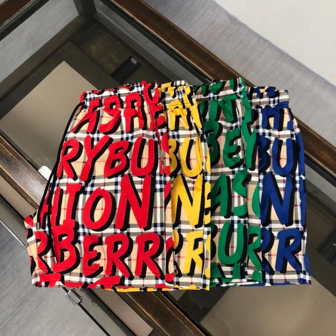 

Mens Womens Designers a Shorts BU Plaid stripe Beach pants polychromatic Fashion a Streetwears Clothing Quick Drying SwimWear Printing Board letter Pants M-4XL, 111