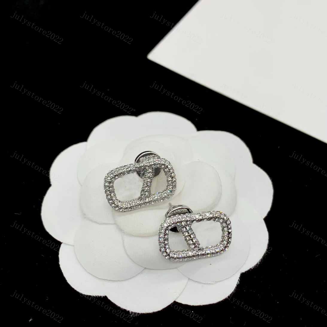 2023 Women Luxury Stud Earrings Designer Diamond Earring for Mens Pearl Dangle Gold Silver Ear Studs C Designers Jewelry Engagement Bride with Bo