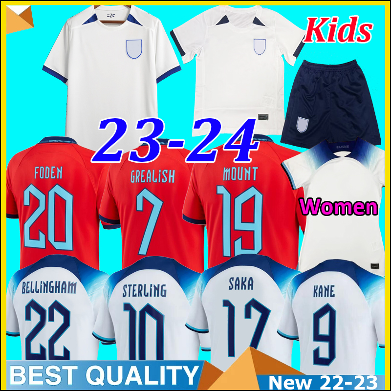 

23 24 STERLING Englands soccer jersey KANE RASHFORD SANCHO GREALISH MOUNT FODEN HENDERSON SAKA 2023 national football top shirt men kids kit sets uniforms, Away