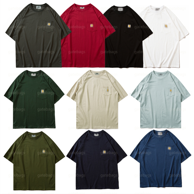 

Summer Plus Tees t-shirt Standard Pocket Short Sleeve Unisex RelaxedNorth America Brand cort Classic Letter Embroidery Cotton Crew Neck Carharrts tshirt /L/XL/2XL, Navy blue
