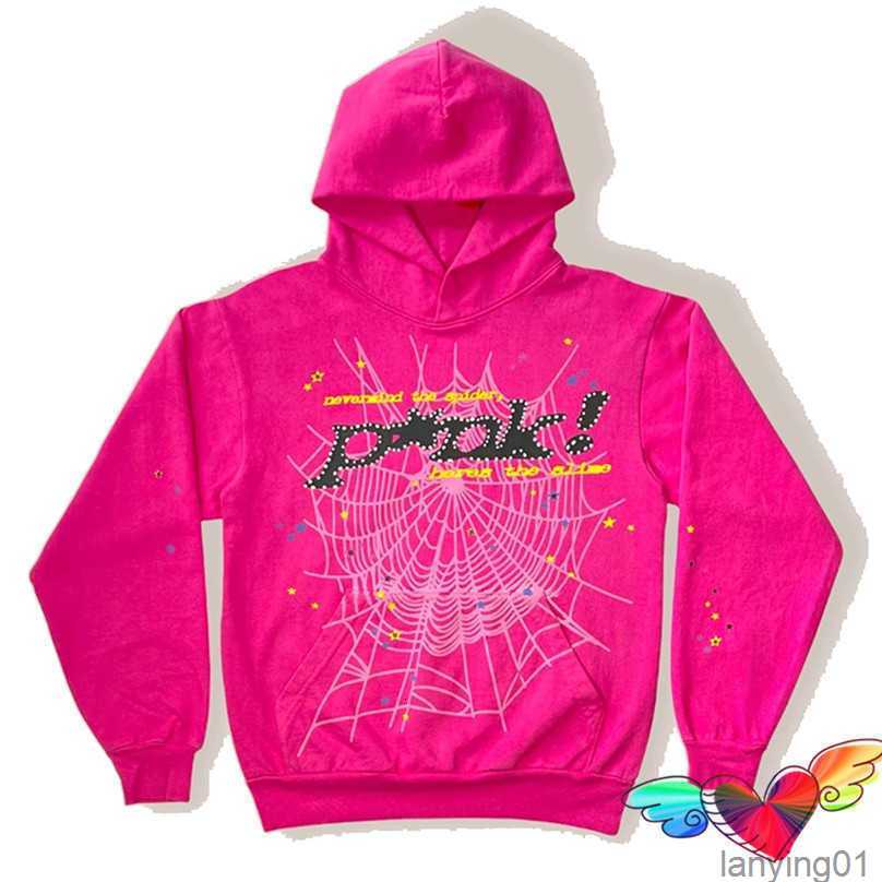 

2022 Young Thug Pink Sp5der 555555 Hoodie Men Women High Quality Foam Print Spider Web Graphic 555555 Sweatshirts Pullovers