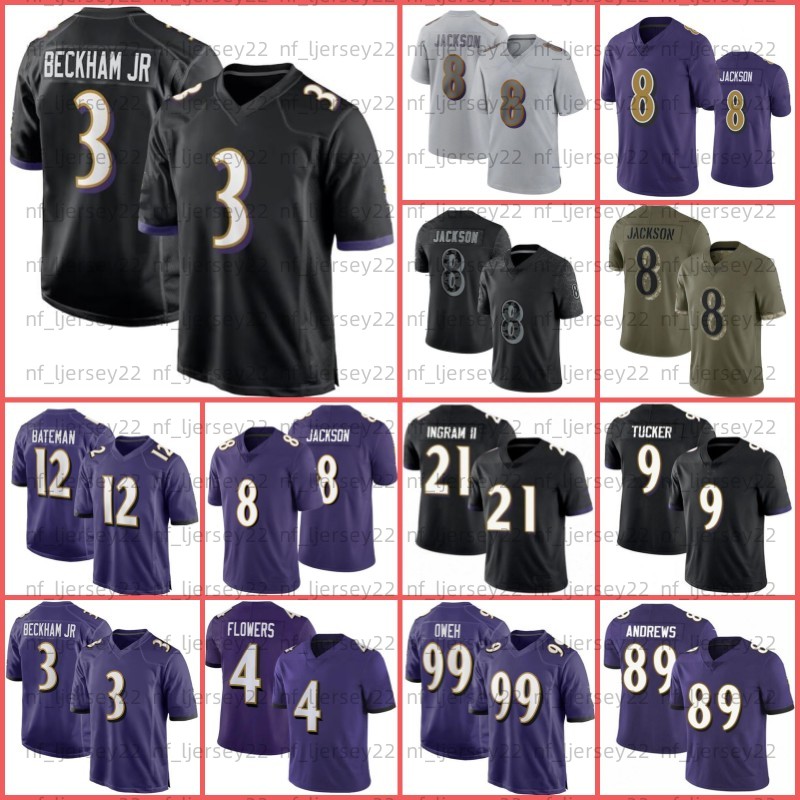 

Lamar Jackson Football Jersey Zay Flowers Odafe Oweh Justin Tucker 3 Odell Beckham Jr. Andrews Patrick Queen Kyle Hamilton Ray Lewis Marlon Humphrey J.K. Dobbins, Men jersey