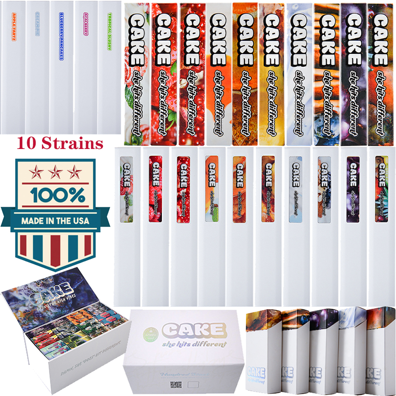 

USA Stock New 5th Cake E Cigarette Rechargeable Disposable Vape Pen 1ml Starter Kit Vapes Cartridges Empty Carts Device Pods Vaporizer She Hit Different 10 Strains