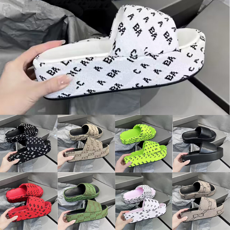 

Designer Thickened Sandals women Slippers Slider Macaron Thick Bottom Non-slip Soft Bottom Ladies Wearing Beach Flip-flops INS Fashion B House Sandals