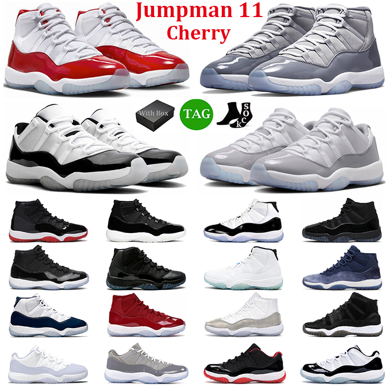 

With Box Men Women 11 Basketball Shoes Jumpman 11s Cherry Cement Grey Cap and Gown Cool Grey Concord DMP Bred Space Jam Mens Trainers Outdoor Sneakers, #28