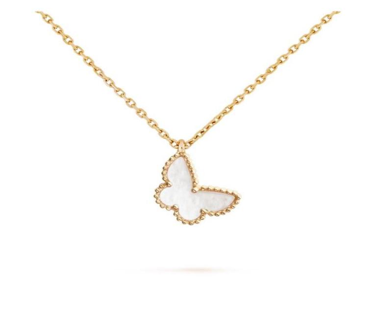

18k Gold Crystal Diamond Butterfly Pendant Necklace French Luxury Brand V Classic Necklace fashion designer for women mens wedding3737127