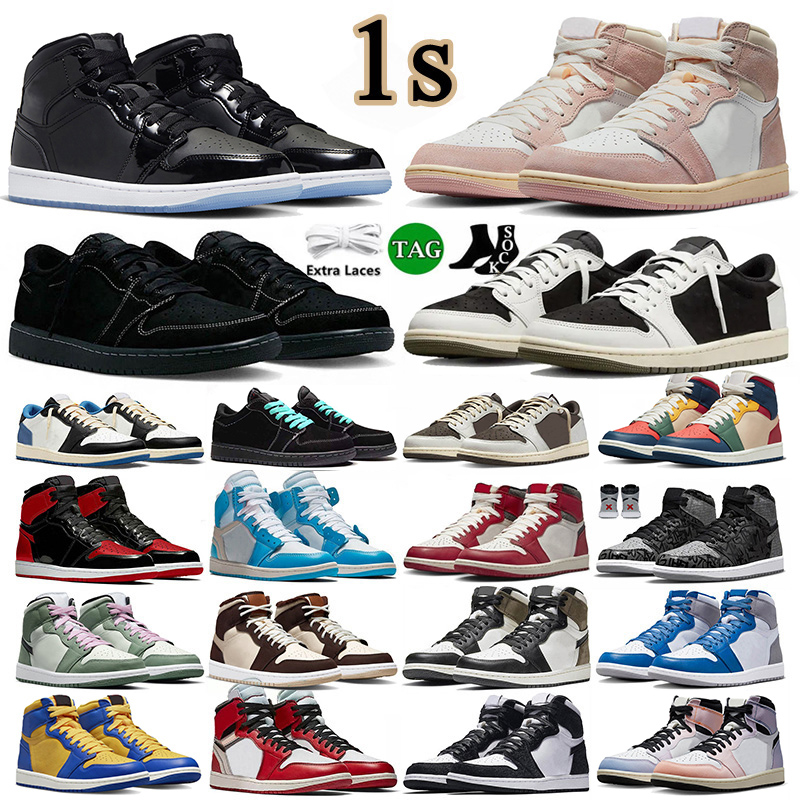 

1 1s Jumpman Basketball Shoes Olive Low Black Phantom Reverse Mocha Mid Space Jam Lucky Green Washed Pink Skyline High OG Off Voodoo White Mens Womens Sneakers, 36-47 royal toe