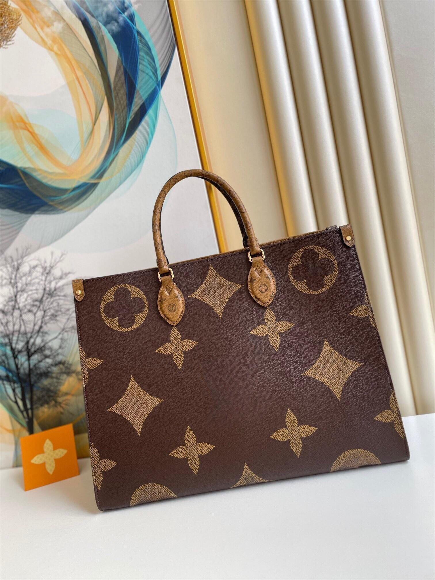 

5A Deluxe handbag designer bag pattern handbags hot cruciform women's casual leather shoulder bags large handbag, Brown flower