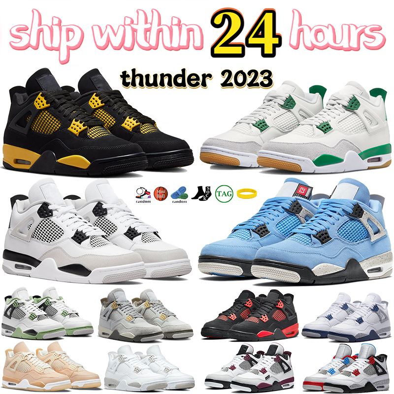 

2023 Jumpman 4 4s Basketball Shoes Designer men jumpman trainers thunder x Pine Green Military Black black cat University Blue Seafoam photon dust women Sneakers, 40 mushroom