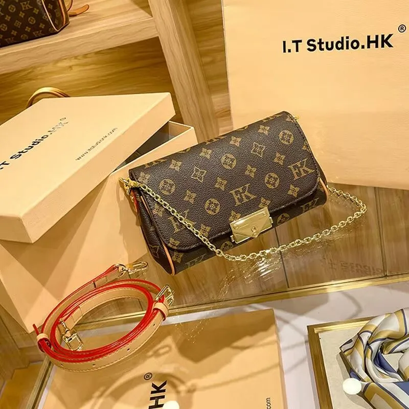 

2023 Designe Luxury FAVORITE MM PM Crossbody messenger bags Fashion women mens leather Shoulder Chain Bag High Quality M40718 Totes purse handbags, With flag