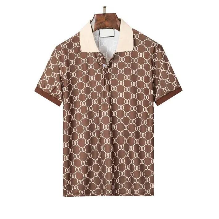 

Men Polo Summer Cotton Designer Letter Print Mens Polos Short Sleeves Fashion Work Golf Casual Polo T Shirts, White