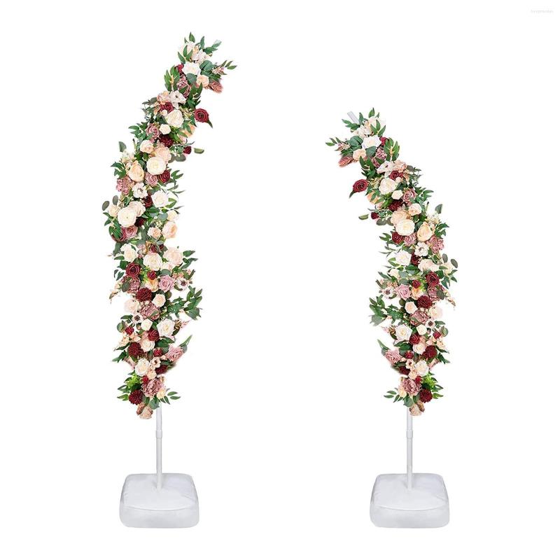 

Decorative Flowers Balloon Wedding Arch Stand Drapes Party Decor Event Decoration Window Ceremony Arrangement Artificial Flower, White