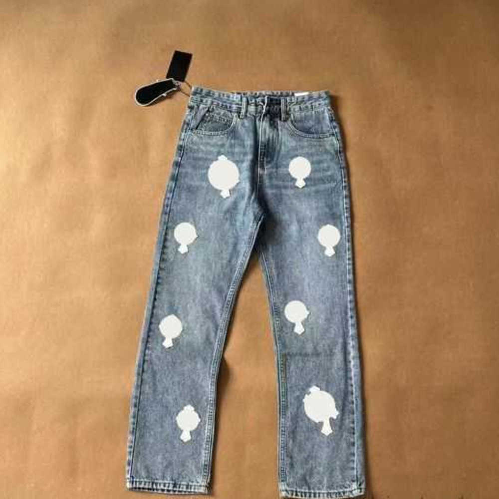 

Designer Clothing Mens Jeans Denim Pants Chromes Cross Ch pant Washed Into Old Straight Jean Hearts Splashink Loose Cross Printed Casual Crucifix Applique for sale