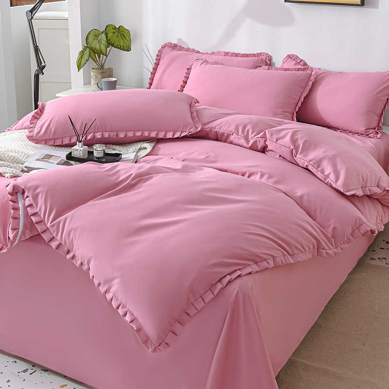 

New Design Bedding Bedspread Bedclothes Children's Boy Bedroom Bed 4PC Set Single Twin Full Queen King Size C1018, Rose pink