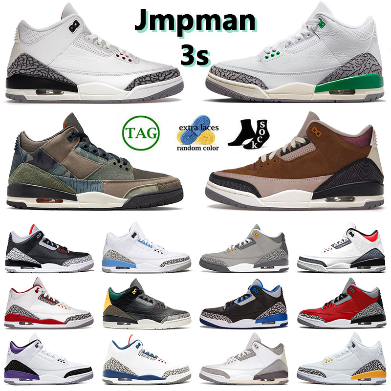 

Hot 3s Mens Womens Basketball Shoe Trainers Racer Blue Black Cement Black Cat Ma Maniere Cour Purple Lucky Green White Cement Reimagined Big Size 36-47, #36-46 patchwork
