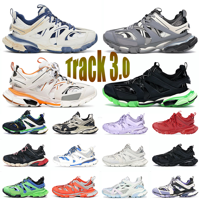 

track2 Casual Shoes Leather Trainer Platform Trainers Shoes Luxury Designer Triple Black Nylon Printed Men Women Track 3.0 mens womens heavy duty sole sneakers 36-45, #17 brown 36-45