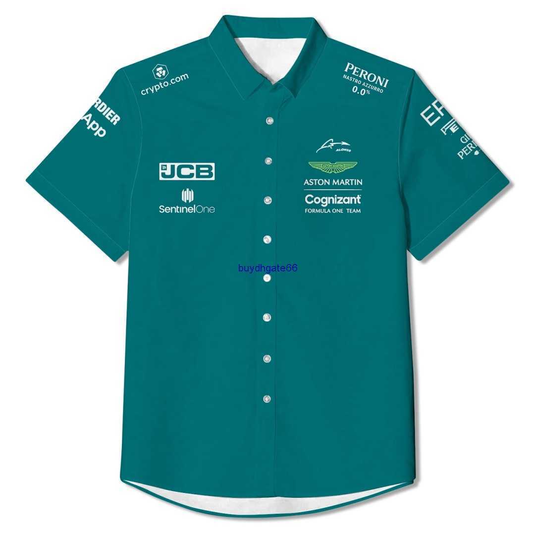16cv 2023 Fashion F1 Men's Polo Formula One Team Aston Martin Uniform Alonso Racing Suit Moto Cycling Suit Women's Tees Clothing Vw1f