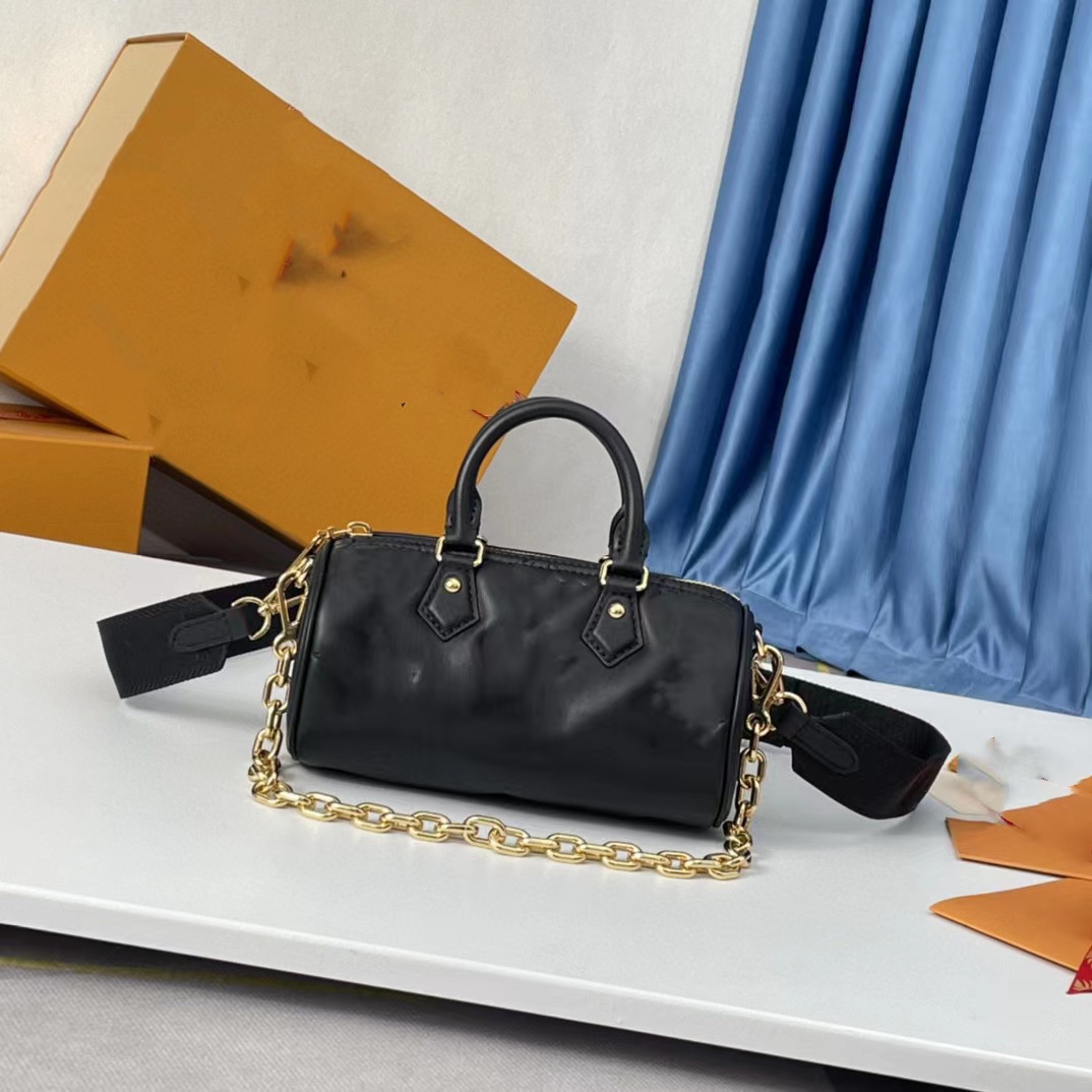 2023 Tier Mirror Quality Half Moon Bag Small Real Leather Quilted Purse Luxury Designer Over The Moon Women Handbag Black Shoulder Gold Chain Box-image-939259877