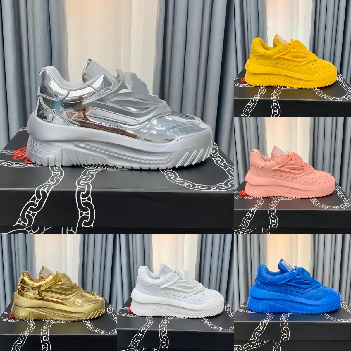 

Designer Odissea Sneakers Men Women Casual Shoes Thick Greek soles Leather Walking Sneaker New Sports Running Shoes with box size 35-46, Color 4