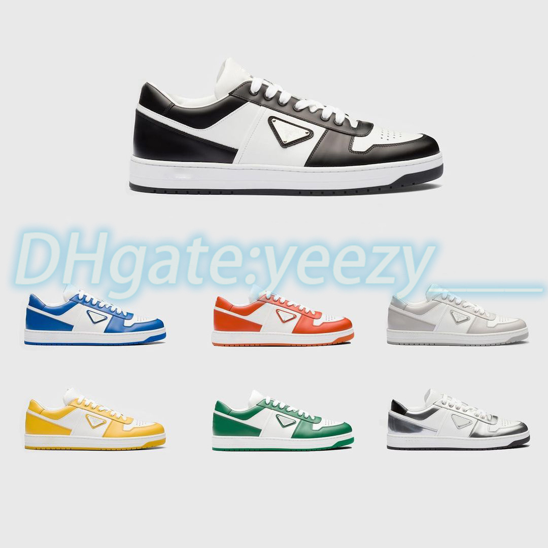 

unisex Casual shoes luxury shoe designer woman lace up comfort men Sneaker Downtown leather summer sneakers Enameled metal triangle trainer, #7