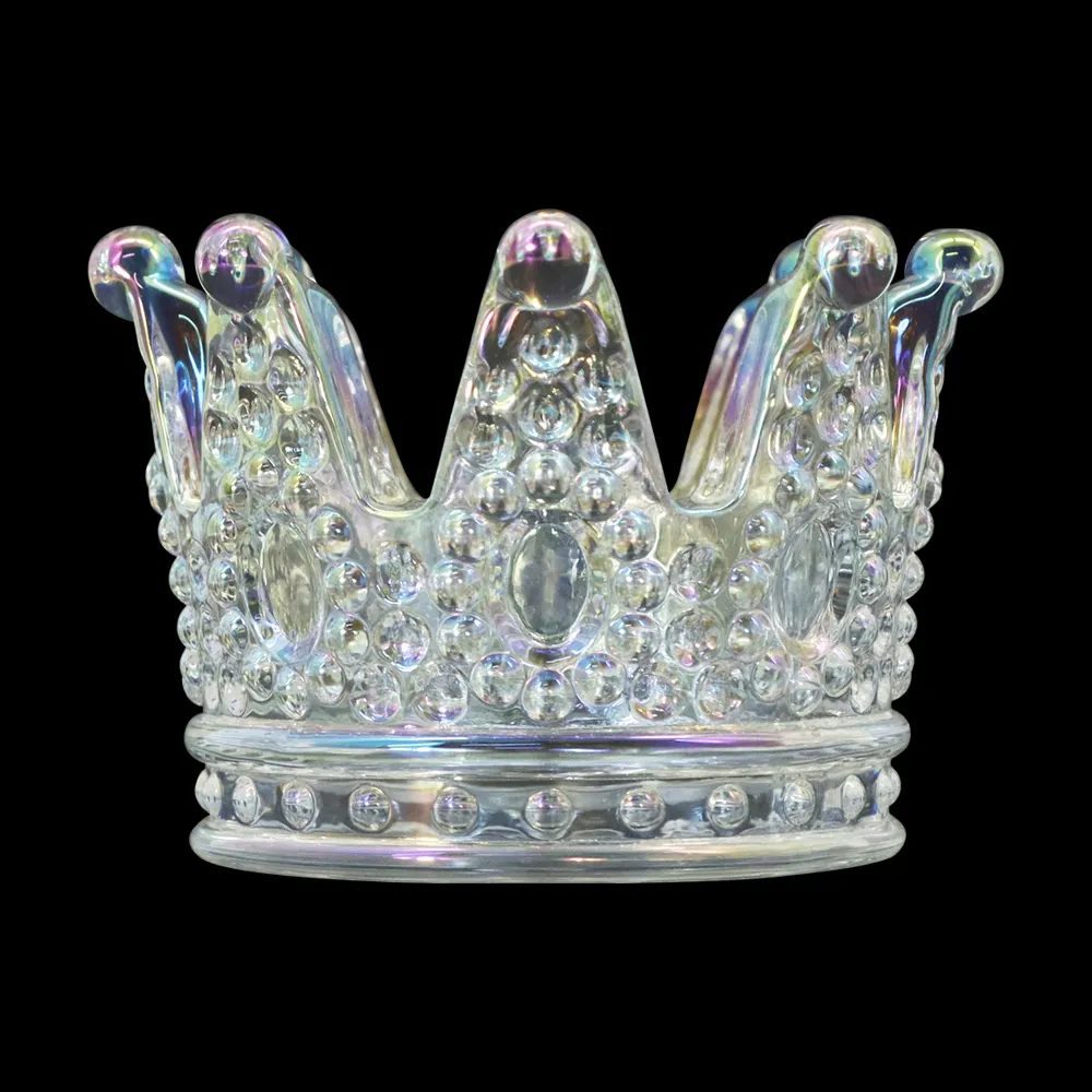 

Smoke Shop Crown Glass Ash Tray Transparent For Cigarette Tobacco Ash 50*60 mm with Cigarette Holder Tobacco Accessory Wholesale