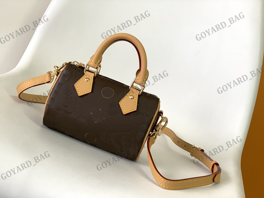 

M81085 Nano Speedy Bag Designer Monograms Flowers Mini Bags Cross-body Purse Luxurys Two Handles Handbag Womens Lady Speedys Bag M81456 M81457 M81910 M81979 M81508, Yk red