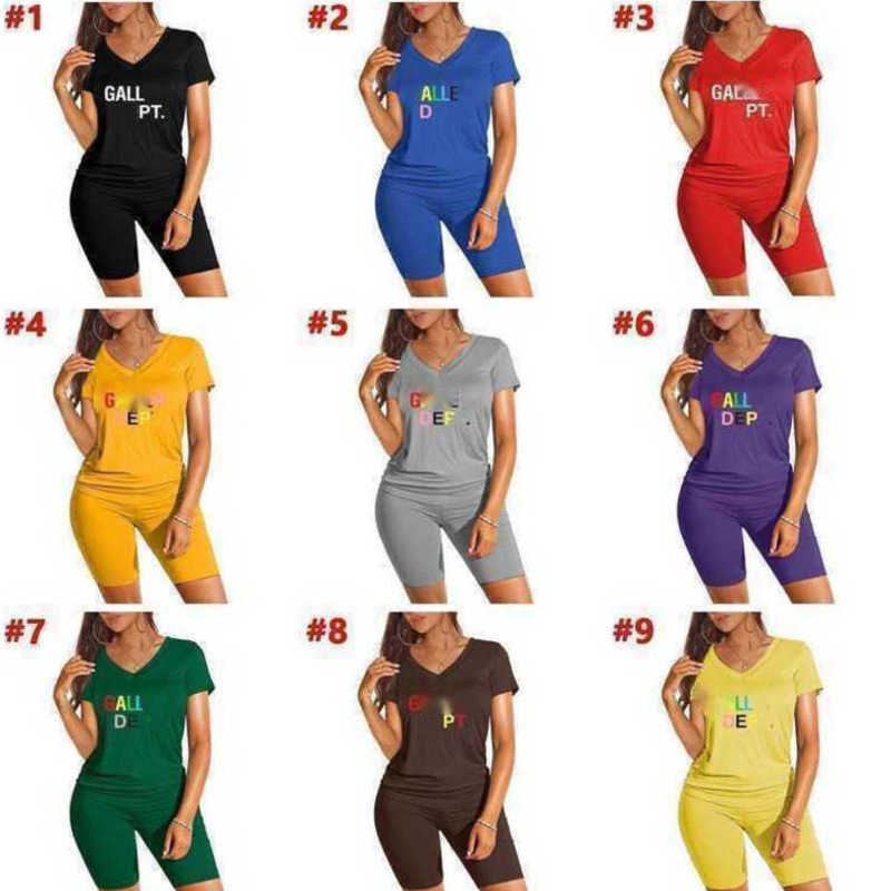 

Designer Womens Tracksuits Letter Printed Sexy V-neck Short Sleeve T-shirt And Shorts 2 Piece Sets Summer Sports Outfits Clothing, Purple