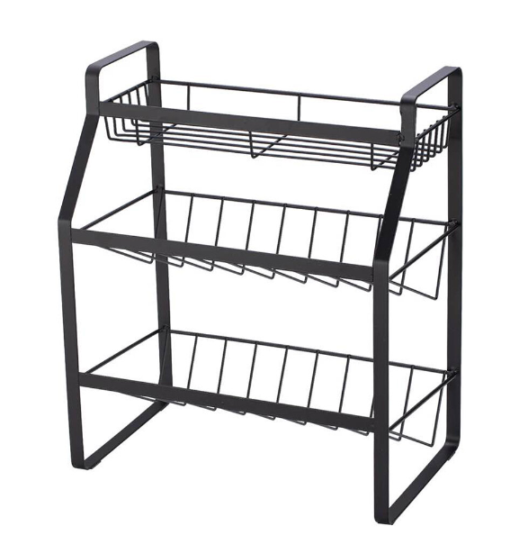 

Multi-Functional 3-Tier Condiment Rack Kitchen Supplies Collection Arrangement Shelf Ground Storage Organizer
