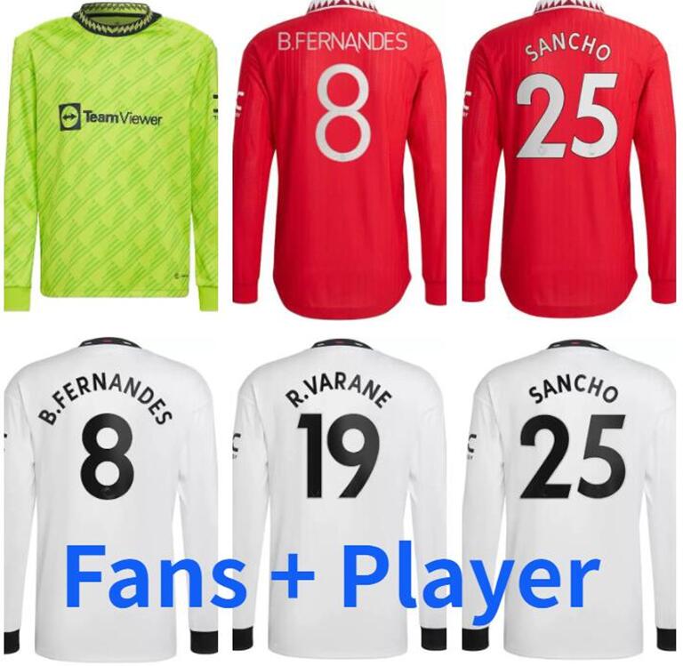 

22 23 MANS UTDS ANTONY soccer jersey long sleeve ERIKSON MARTINEZ SANCHO VARANE MALAYCIA RASHFORD football shirts 2022 2023 CASEMIRO B.FERNANDES Fans Player version