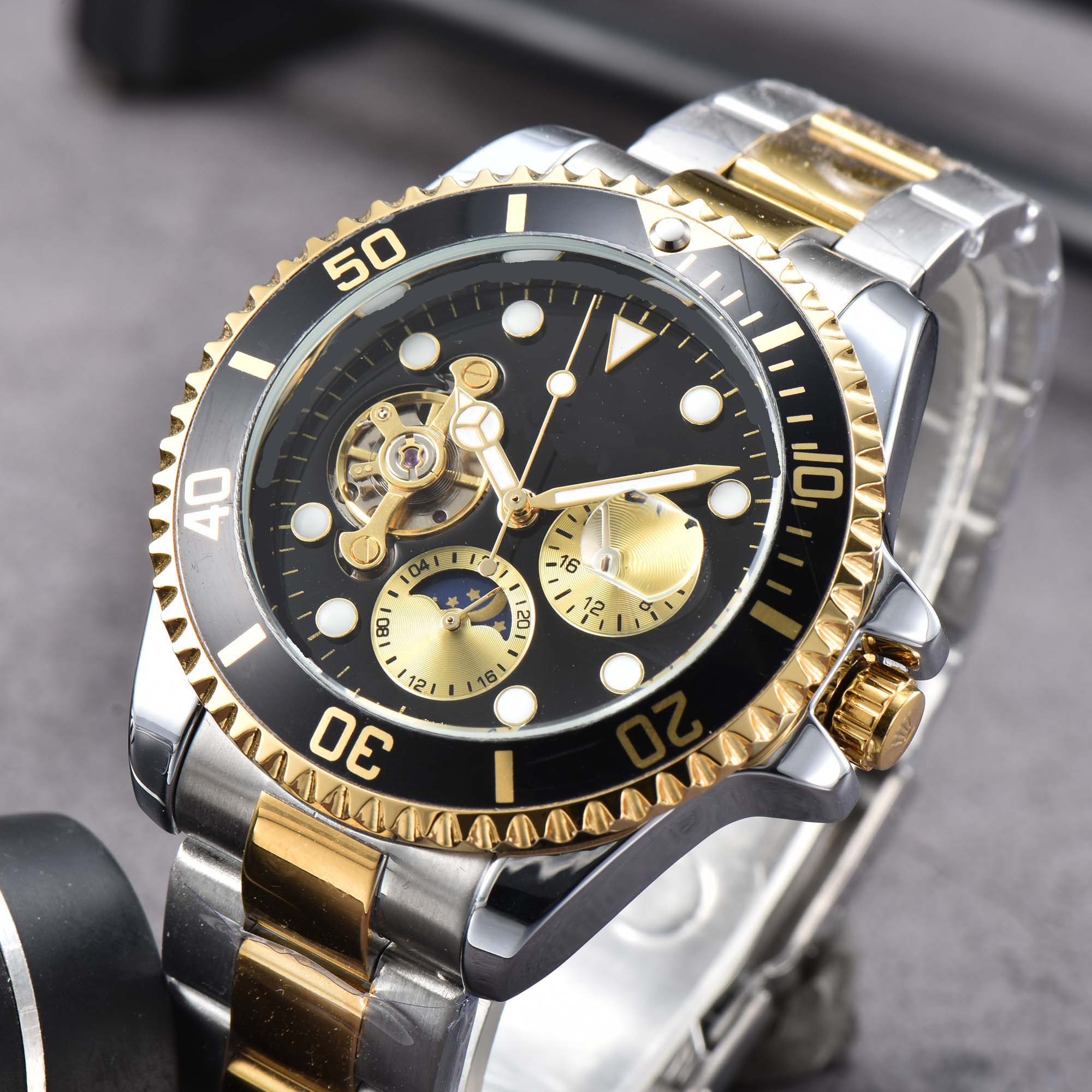 

Watch Automatic Mechanical Mens Watches 42mm Silver Wristband Waterproof All Stainless Steel Wristband Fashion Designer Wristwatch Ro6, Color3