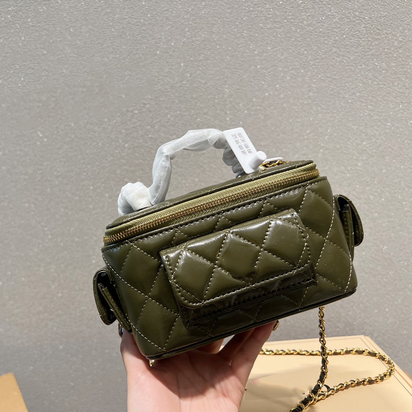 

Womens Business Affinity Vanity Box Bags With Mirror And Top Handle Totes GHW Crossbody Shoulder Cosmetic Cases With Little Pouch Luxury Designer Pursde 17x11CM, Box1