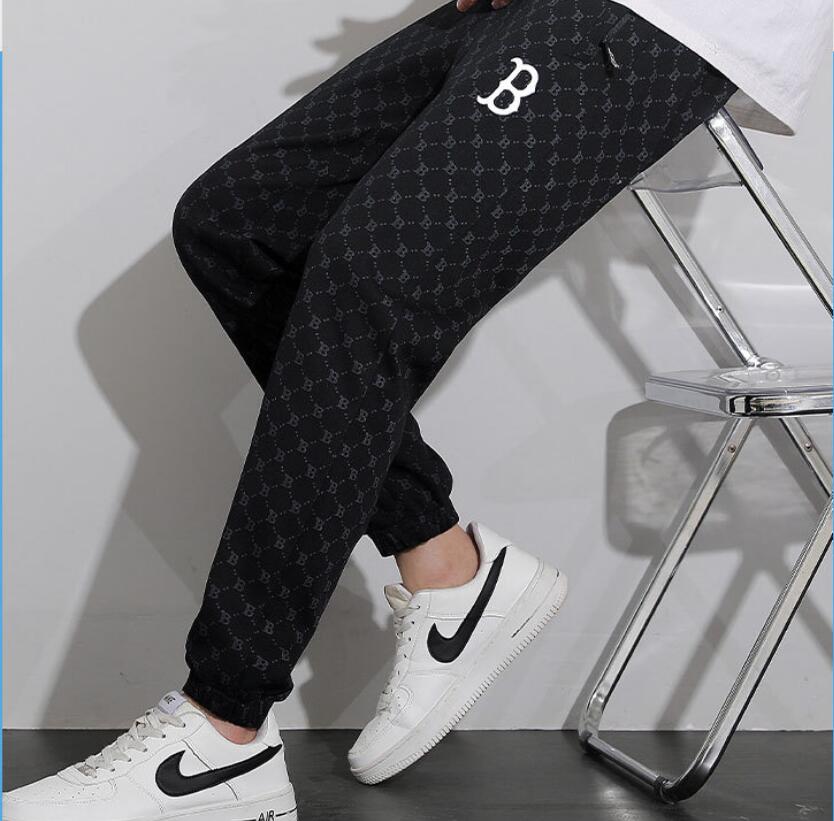 

2023 European and American autumn new men's women's thin shark mouth star night light casual pants pants, W1
