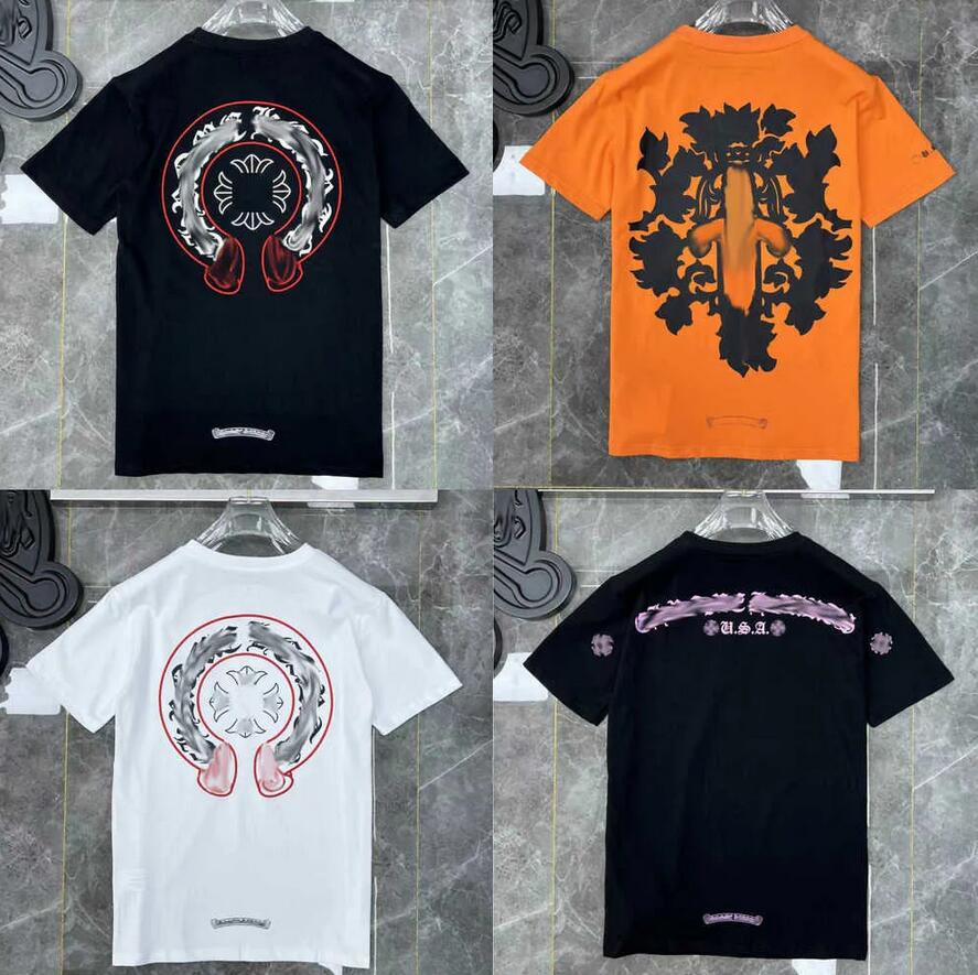 

2023Mens Classic t Shirt Heart Fashion Ch High Quality Brand Letter Sanskrit Cross Pattern Sweater T-shirts Designers Chromes Pullover Tops Cotton Tshirts 1svj, 34