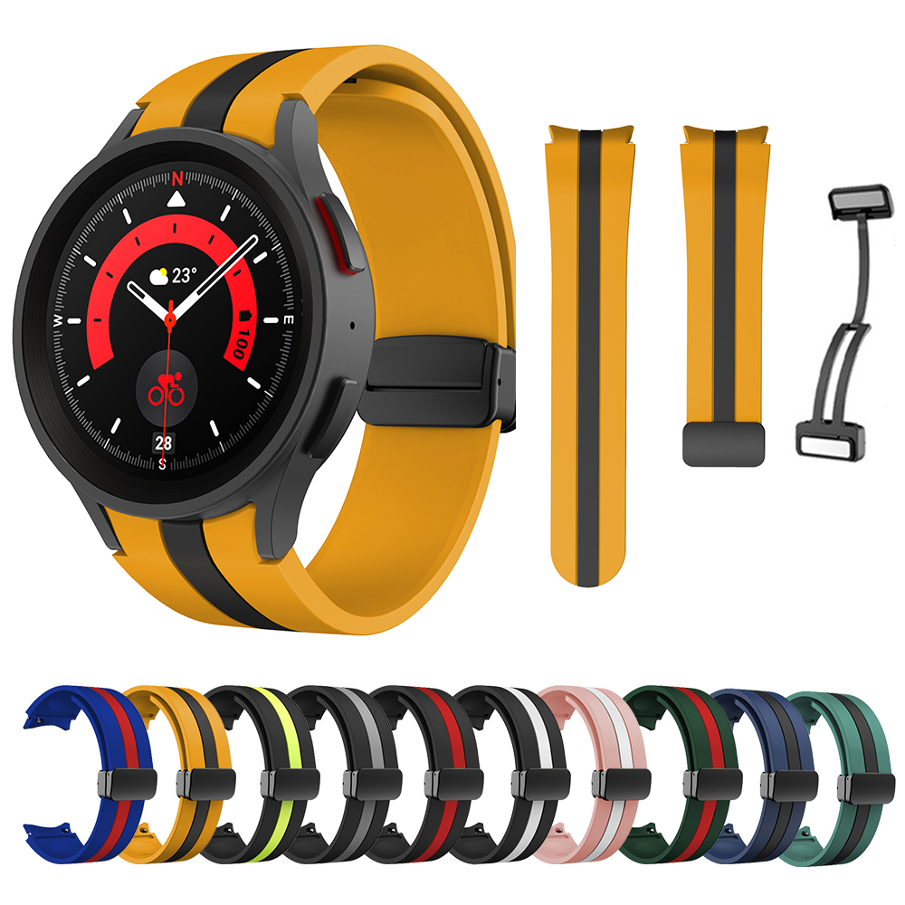 

Magnetic Folding Buckle Silicone Watch Strap for Samsung Galaxy Watch 5 Pro Silicone Watch Strap Galaxy Watch5 40mm 44mm