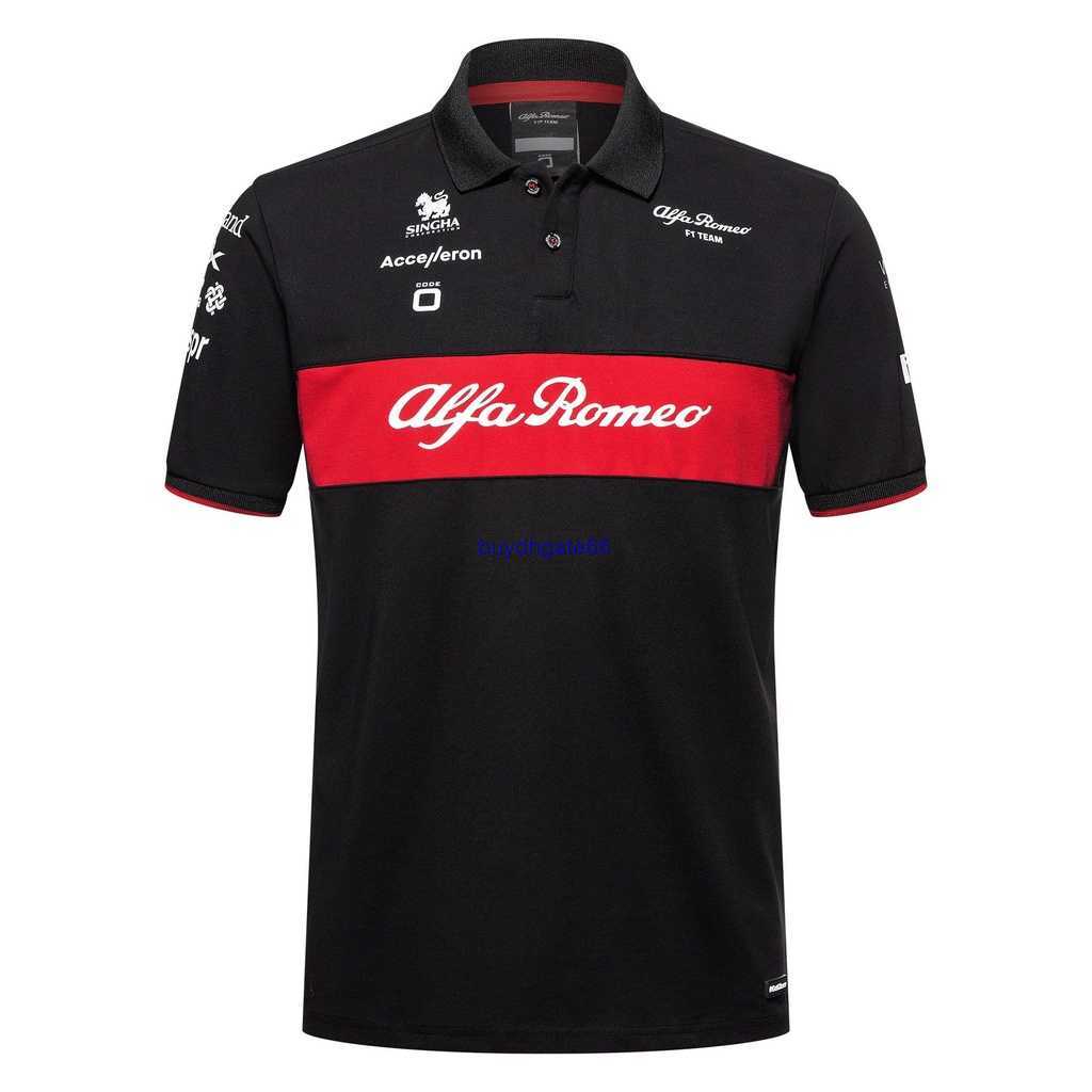 Sumo 2023 Fashion F1 Men's Polo Formula One Team Summer Alfa Romeo Racing Clothes Racing Competition Short-sleeve Black 1ke2