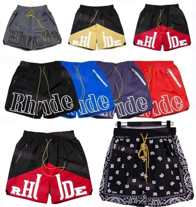 

Rhude Mens Mesh Shorts Fashion Men Women Casual Reflective Skateboard Hip Hop Beach Rhude Pocket High Quality White Border Short Black Blue Gray Green Asian Size S-XL, F111