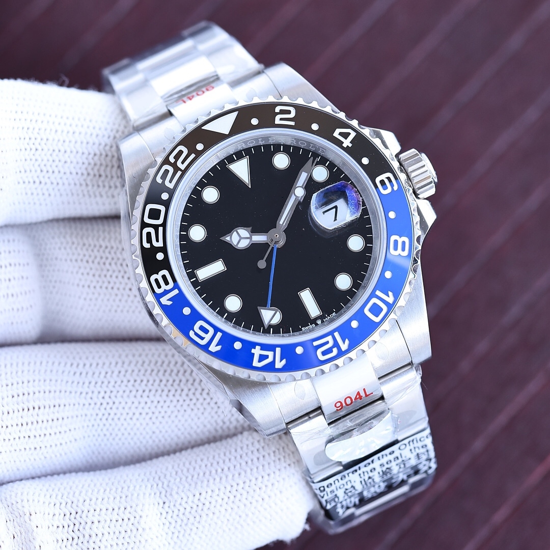 

Mens Watch 41mm Automatic Mechanical Movement Watches Full Stainless Steel sliding clasp Blue Black Ceramic Sapphire WristWatches Super luminous montre de luxe, Orange