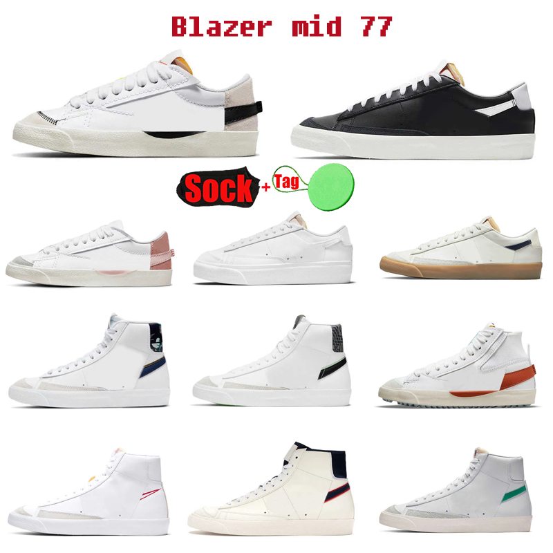 

2023 Blazer Mid 77 Vintage Jumbo Casual Shoes Mens Women Blazers OG Black White Red Indigo Pine Green Summit Arctic Punch Sail Gum Trainers Designer Platform Sneakers, Color #3