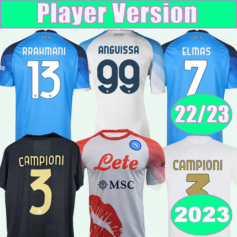 

22 23 Naples Player Version Mens Soccer Jerseys Napoli MARADONA OSIMHEN OLIVERA FABIAN ZIELINSKI H. LOZANO RRAHMANI Home Away Champion Edition Football Shirts, Qy10353 22 23 away no patch