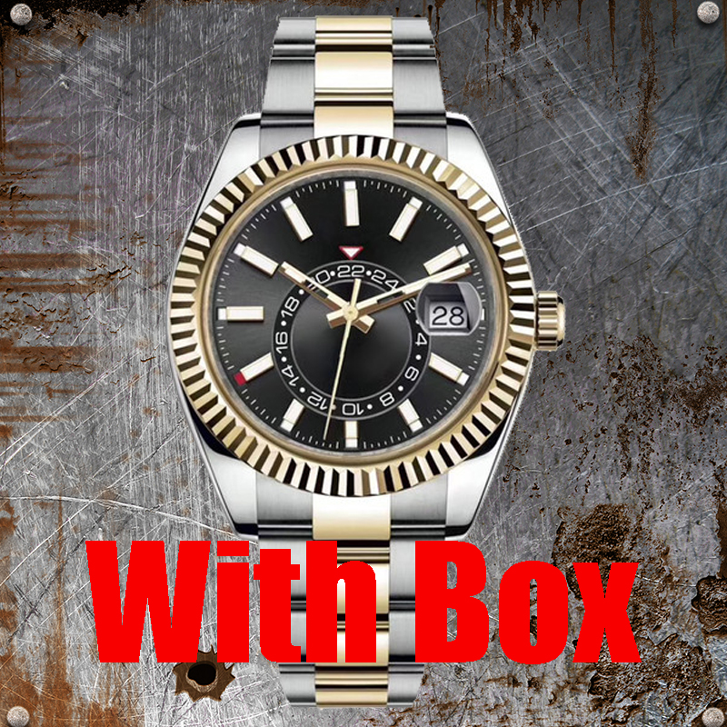 

Mens Watch Men With box Top SKY Designer Watches High Quality Automatic Mechanical 2813 movement Watches Stainless Steel Luminous Business Waterproof Wristwatch, As picture