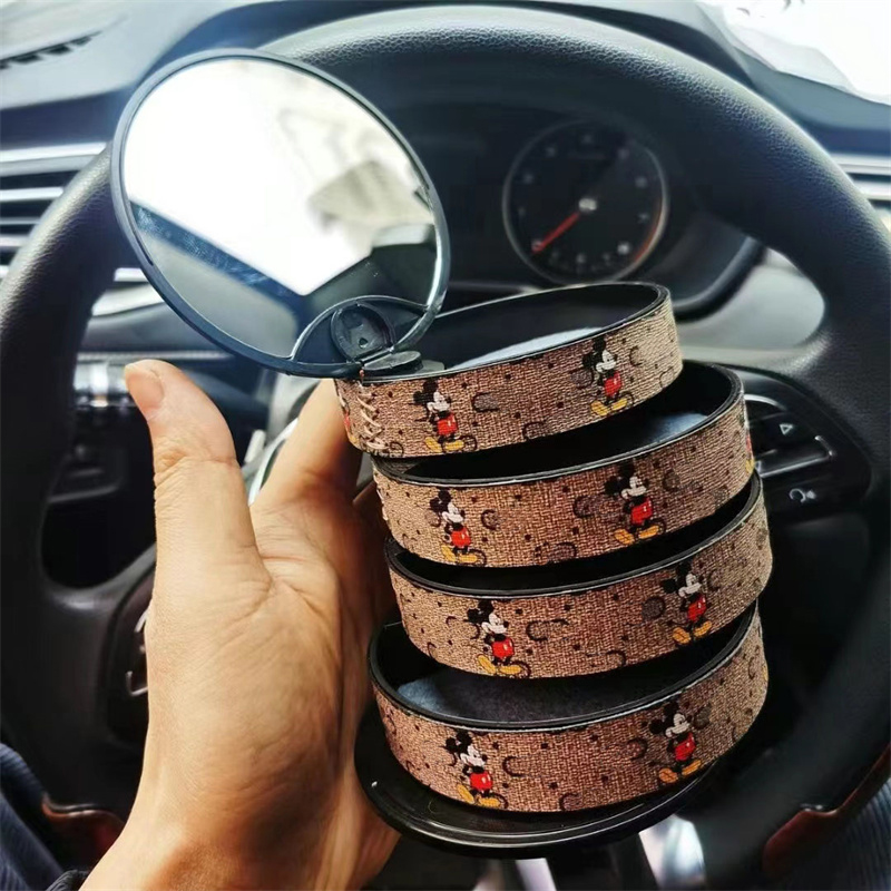 

Women Designer Leather Jewelry Boxes Retro Multi Rotary Jewelry Storage Box Mirror Rack EarClip Patten Box Necklace Classic Designer Boxes